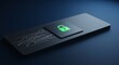 © Dina - Digital security concept with lock symbol on sleek black surface and circuit patterns for technology