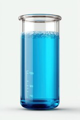 Poster - Test Tube With Blue Liquid and Bubbles, Representing Scientific Research and Pharmaceutical Innovation, Isolated on White Background for Product Mockup : Generative AI