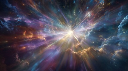 Wall Mural - Cosmic Explosion of Light and Color in Space