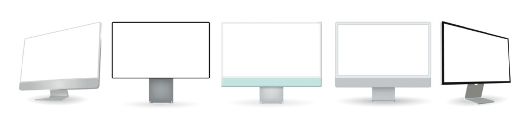 Poster - Monitor with empty display, realistic set device screen mockup