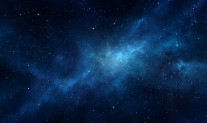 Wall Mural - Dark Blue Nebula and Starry Night Sky