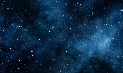 Wall Mural - Dark Blue Nebula With Sparkling Stars In Outer Space