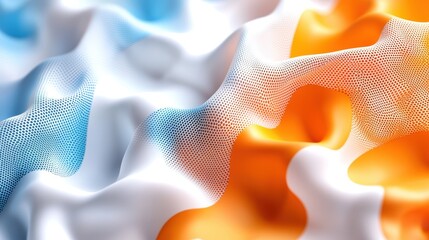 Poster - Abstract Colorful Waves with Textured Patterns in Blue and Orange