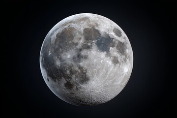 Wall Mural - Detailed Full Moon in Dark Night Sky