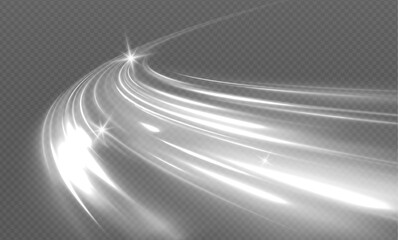 Aufkleber - Effect of winter air vortex, blizzard, vector realistic illustration. Vector comet with large dust. Falling Star. Glow light effect. Vector illustration isolated.	