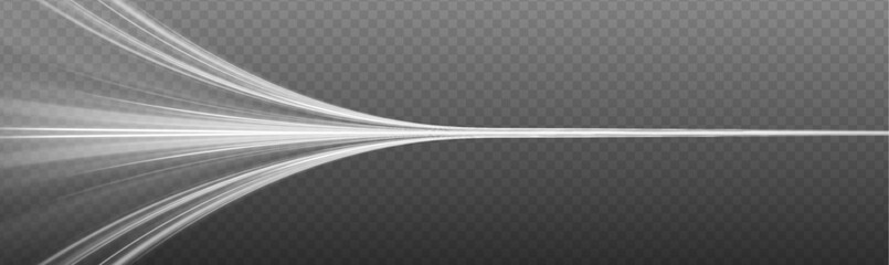 Aufkleber - Snowy road on gray transparent background.. White bright blurred light lines in wave and speed motion. Abstract vector fire circles, sparkling swirls and energetic light spiral frames.	