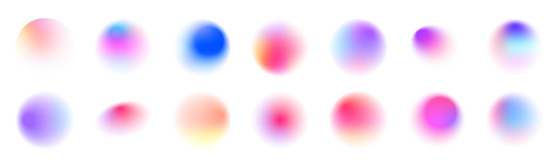 Poster - Set of round gradient, pink, purple color round wavy speed and motion lines on white transparent background. Can be used for badges, price tags, labels.	