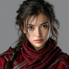 Aufkleber - A woman with long brown hair