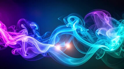 Wall Mural - Ethereal Smoke Flow Mesmerizing 4K Time-Lapse of Abstract Colorful Vapor Waves