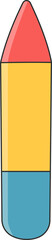 Poster - cartoon building block shape with bright colors.