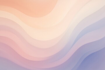 Poster - Abstract pastel wavy background with smooth flowing gradient curves, soft peach and lavender color tones, minimalist design, modern aesthetic, elegant fluid texture, stylish digital art backdrop