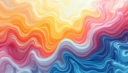 Poster - Abstract flowing colorful background with vibrant shades and wavy lines in a modern design