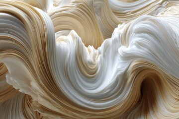 Poster - An abstract and mesmerizing background featuring smooth, flowing lines with beige and white gradients, creating a calming, elegant, and visually intriguing pattern.