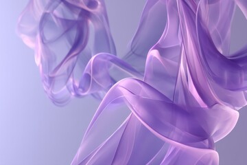 Poster - Abstract purple and lilac flowing shapes with smooth gradients and soft shadows create a calming and modern aesthetic, ideal for backgrounds and presentations.