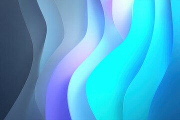 Poster - Abstract light blue and violet curves background with smooth transitions, resembling smooth silk fabric with delicate waves and soft color gradients, elegant backdrop.