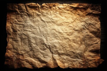 Poster - An aged, wrinkled parchment with a warm sepia tone, perfect for adding a vintage or rustic touch to your design, texture and detailed surface of the paper.
