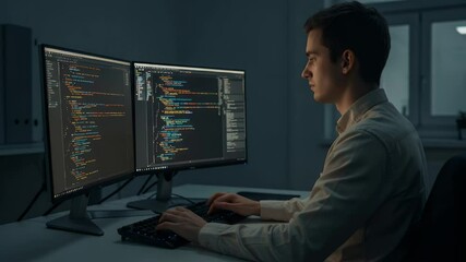 Focused developer working late at night (1)