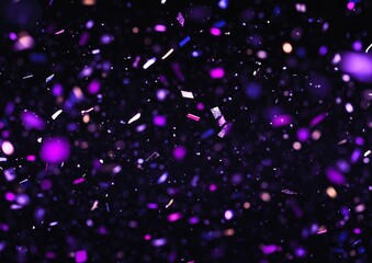 Wall Mural - Purple Glitter Confetti on Dark Background