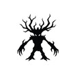 © dipu - Menacing tree monster silhouette halloween design