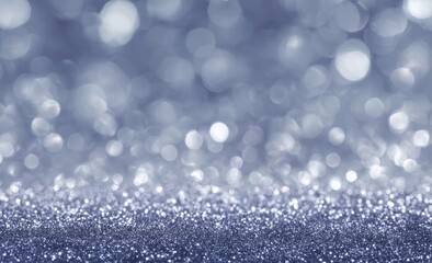 Wall Mural - Silver Glitter Background with Sparkling Lights and Bokeh