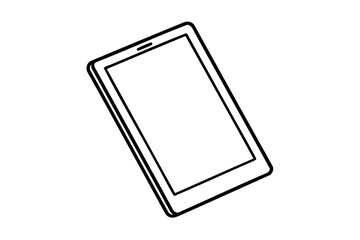 Fototapete - Simple line drawing of a tablet computer device