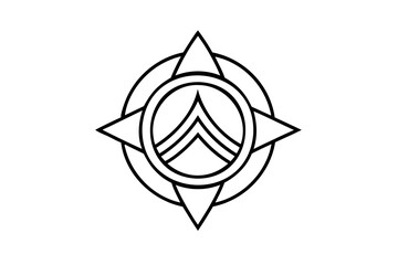 Poster - Abstract geometric compass rose design element logo