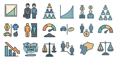 Poster - Business growth and financial success icons for design and presentation