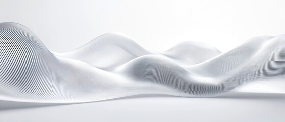 Poster - Abstract white wavy lines