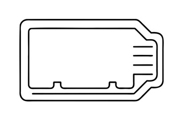 Poster - Sim card outline simple mobile phone technology icon