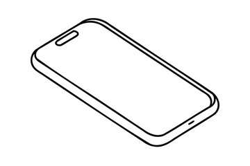 Fototapete - Modern smartphone outline isometric view mobile device technology gadget