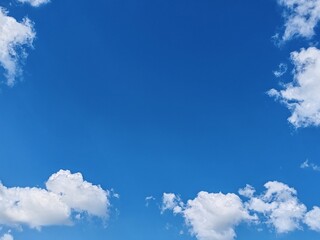 blue sky white clouds in summer, spring. sunny day
