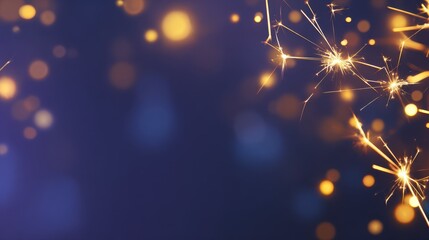 Poster - Sparkling light and bokeh effect creating a festive atmosphere for celebrations