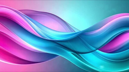 Wall Mural - Mesmerizing 4K Time-Lapse Abstract Flowing Waves of Teal, Purple, and Pink Light