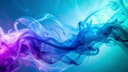 Wall Mural - Mesmerizing Abstract Smoke Animation in 4K A Time-Lapse Journey Through Vibrant Blues and Purples