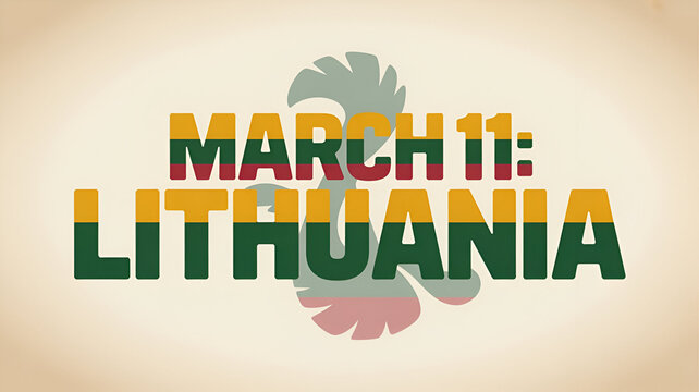 Lithuanian holiday celebrate on March 11. Vector template for banner, flyer, greeting card, postcard, etc.