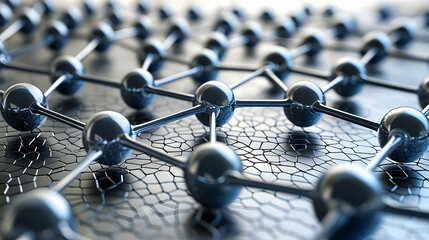 Wall Mural - Abstract Metallic Network Structure