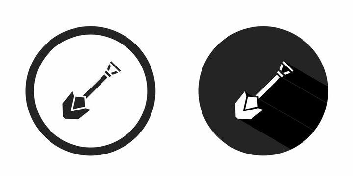 Shovel logo. Shovel icon vector design black color. Stock vector.
