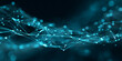 © PhotoArtHub - Abstract teal network graphic with glowing nodes and lines, creating a dynamic and interconnected visual representation of technology or connectivity, suitable for tech-related backgrounds