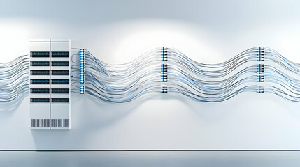 Wall Mural - Abstract Futuristic Digital Network Wall System Design