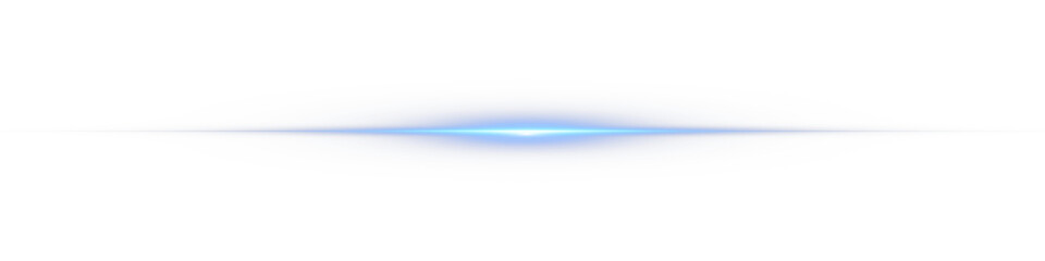Poster - Futuristic energy streak with shimmer, flare, and neon glow. Glowing horizontal blue light. line with radiant shine and beam effect.  Png illustration.