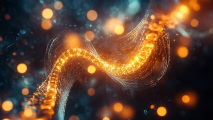 Poster - Abstract Glowing Helix: A Mesmerizing Visualization of Energy and Data Flow