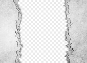 Aufkleber - Grey white grunge broken concrete wall abstract background. Vector texture design