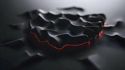 Wall Mural - Abstract Dark Design With Red Lines And Black Shapes
