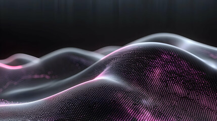 Wall Mural - Abstract Digital Wave With Pink And White Dots