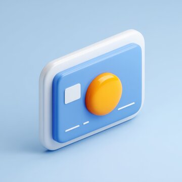 Blue and yellow card icon graphic design