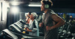 © peopleimages.com - Fitness, man and running on treadmill with headphones at night for cardio, exercise and music. Athlete, evening workout and audio playlist for calorie burning, agility training and speed development