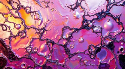 Poster - Colorful abstract patterns formed by oil and water create a stunning visual effect