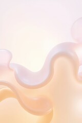 Poster - Abstract shapes with soft pastel colors creating a serene background with gentle waves and curves