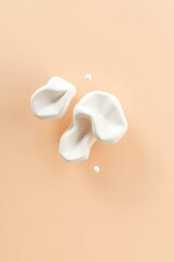 Poster - Creative abstract design featuring soft white shapes against a peach background in a minimalist presentation