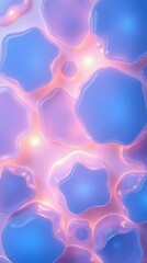 Poster - Colorful abstract cells with soft lighting create a vibrant biological landscape